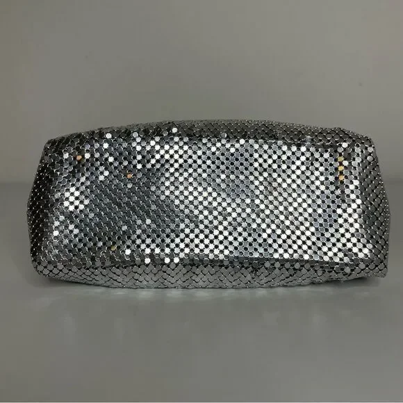 COPY - KATE LANDRY silver metallic mesh rhinestone evening purse formal event - Picture 9 of 15
